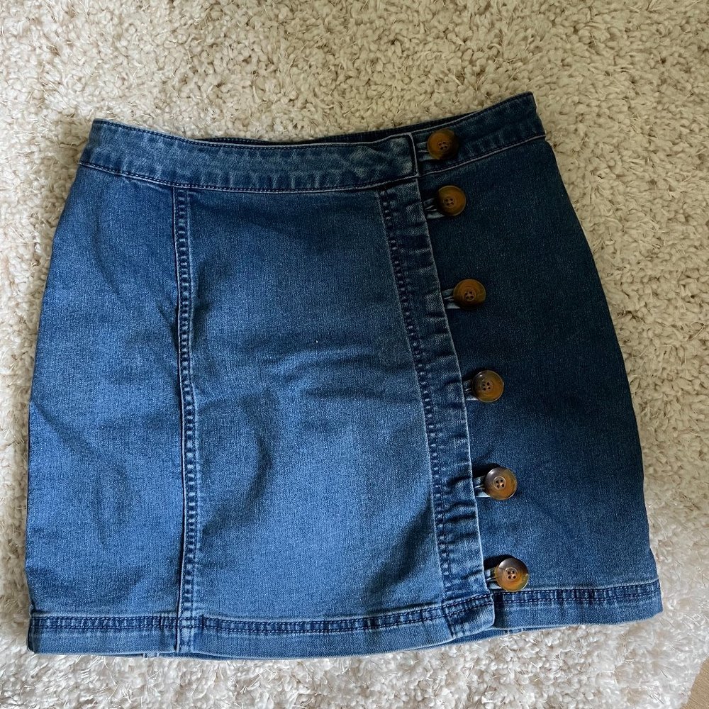 free people jean skirt